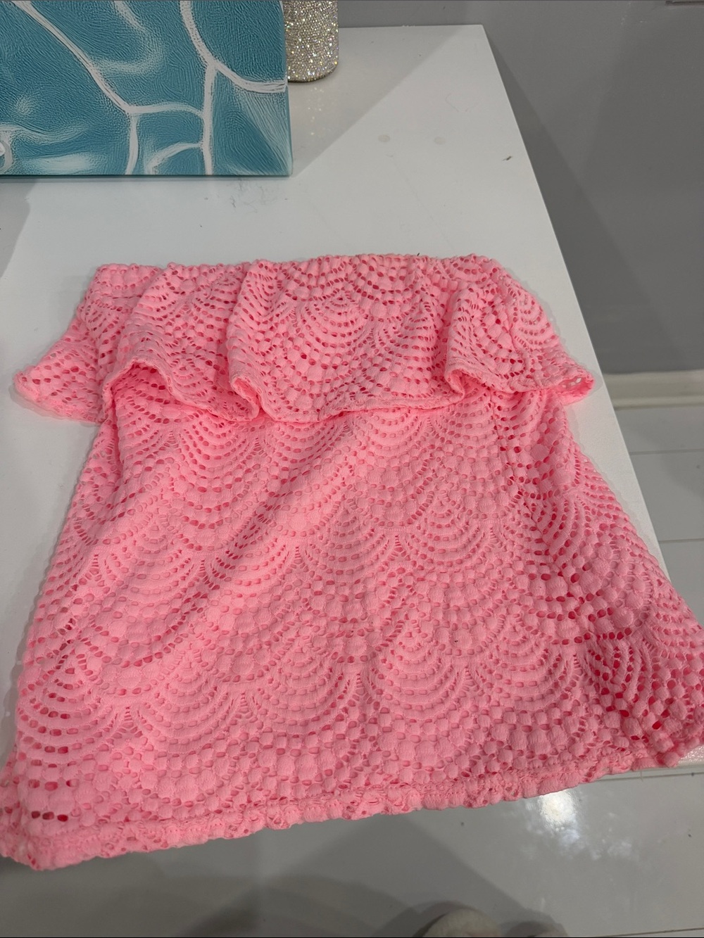 Lilly Pulitzer Pink Lace Ruffle Mini Skirt